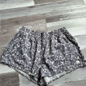 Vuori Gray Camouflage-Style Athletic Shorts